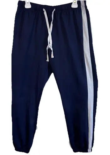 RUBZOOF Navy Lounge Set Sweatpants Crewneck Sweater Women’s L Cozy Soft Elastic Blue Size L