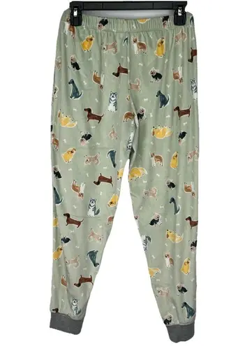 Cuddl Duds Size Small Dogs Pajamas 2 Pc Set Green Long Sleeve Cuffed Pockets