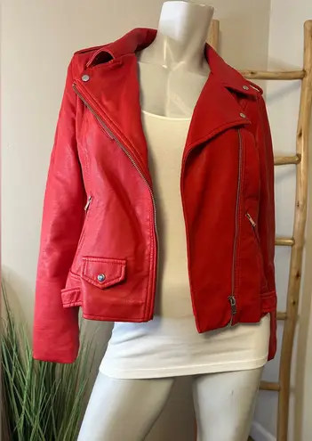 Philosophy Red Vegan Leather Moto Jacket Medium - Image 1