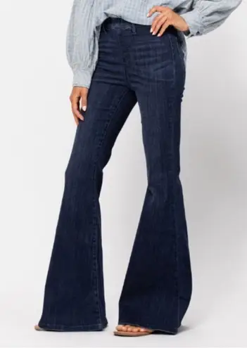 Judy Blue Pull On Super Flare Jean Dark Wash Bellbottom Jeans Womens Size 26 | 2