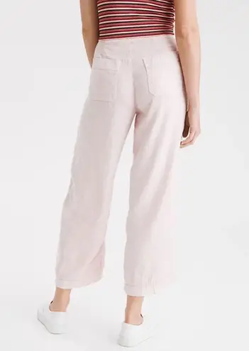 American Eagle  Outfitters Super High Rise Crop Wide Leg Linen Pants Women 16 Reg