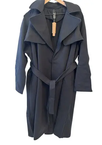 SKIMS NWT Boyfriend Fleece Trench Coat - Onyx XXS OVERSIZED WILL FIT S-L$248