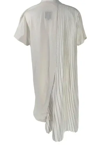 RTA Revolve Women's White Tee Dress With Back Frayed Detailing Cotton Size M Size M