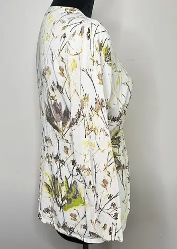 Vintage Reversible Peplum Cottagecore Style Floral Button Front Knit Sweater Size M