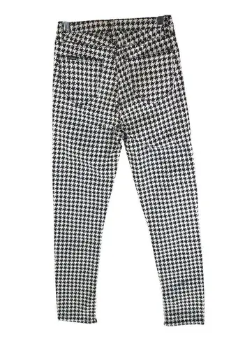 Lip service Womens Houndstooth Needle Skinny Jeans Zipper Ankle Black White 27