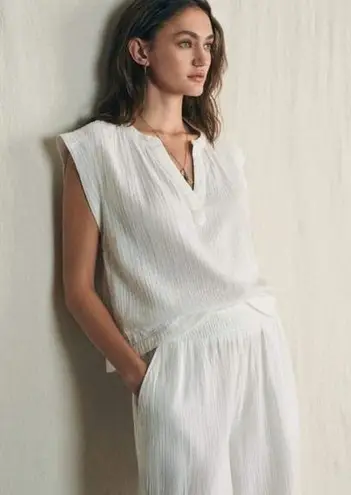 Faherty ππ Dream Cotton Gauze Dylan Top ~ White Medium M NWT