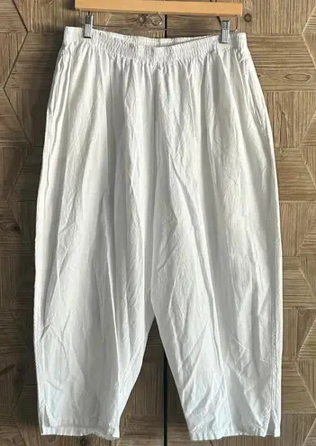 NWT Sea Breeze of California Women's White Crop Pants Size 3X Elastic Baggy