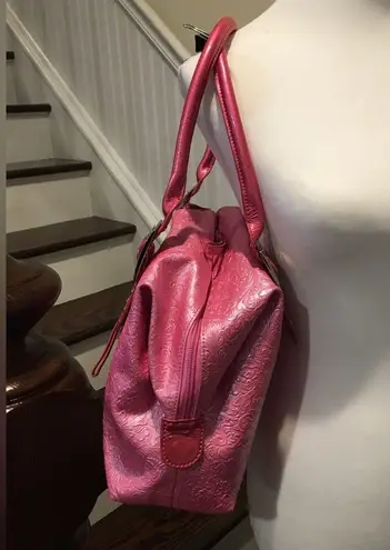 SHARIF 1827 Paisley Pink Shoulder Bag Adjustable Handle Sides