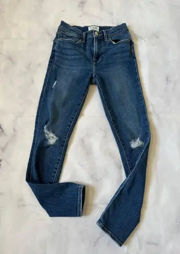 Frame Le High Skinny Ankle Jean In Clyde