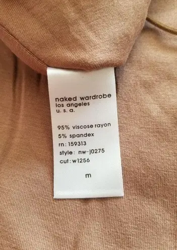 Naked Wardrobe Womens Criss-Cross Scoop Em Up Romper Nude Spaghetti Straps Sz M