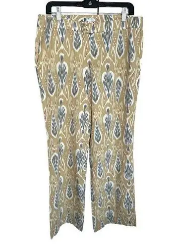 carole little Linen Wide Leg Straight Pants Boho Festival Retro Earthy Size 10