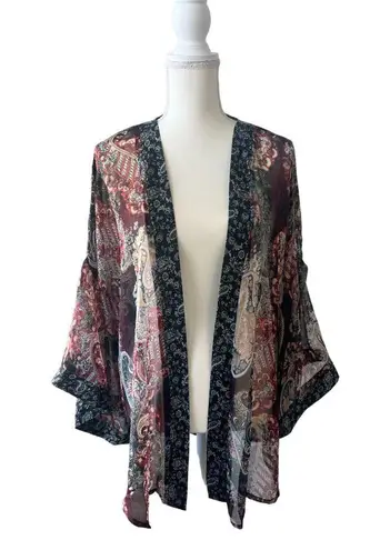 PAISLEY Sheer Kimono Coverup Top One Size Size undefined