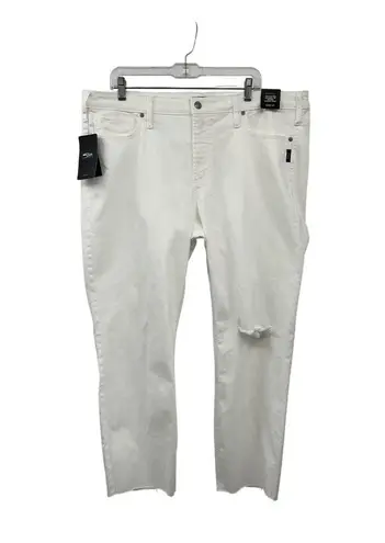 Silver Jeans Crop Pants Womens 20W NEW Off White Straight Raw Hem L27