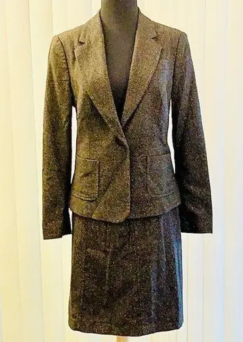 United Colors Of Benetton Vintage Stile Benetton Brown Tweed Skirt & Blazer