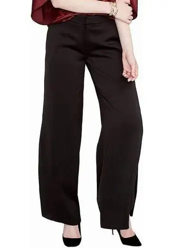 Rachel Rachel Roy Black Split Wide Leg Satin Trouser Slack Pants Sz 10 NWT