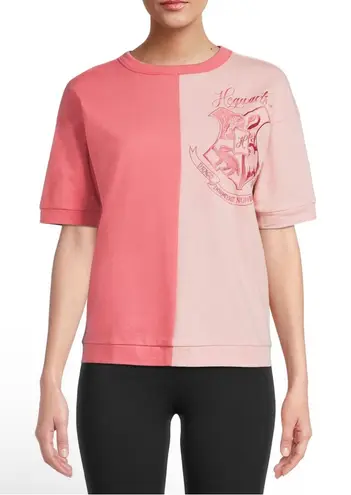 WIZARDING WORLD OF HARRY POTTER Hogwarts Embroidered Emblem Colorblock Size XL Pink