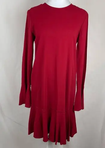 Theory  Candy Apple Red Ruffled Party Date Night Dress NWOT Size 4