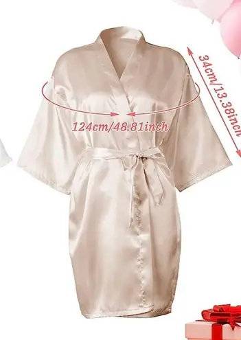 Satin Champagne Bridesmaid Robe Gold