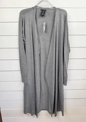 CHELSEA & THEODORE Cardigan Duster Sz M Mist Grey Heather Open Front Long Sleeve Gray Size M