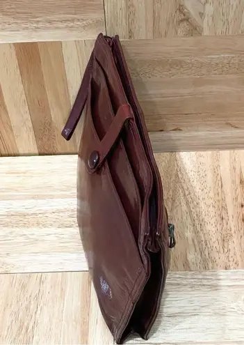 Bottega Veneta Vintage Made in Italy Bordeaux Leather Wristlet Pouch Bag