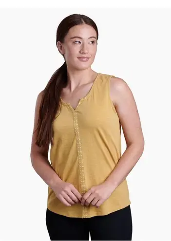 Kuhl Shay Tank Top Honey Golden Yellow Embroidered Design Women’s XS
