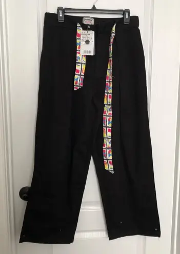 Desigual Venier XL Black Pants Unisex Cotton Polyester Colorful Drawstrings NWT - Image 1