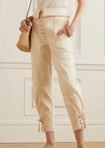 Ulla Johnson Kingston high-waisted tie ankles Jeans in Cream