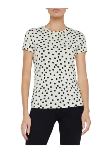 L'Agence Ressi Black Polka Dot Short Sleeve Tee Women's Size Petite Small NWT