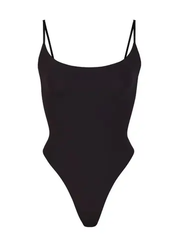SKIMS Fits Everybody Cami Thong Bodysuit in Onyx, Size XXS