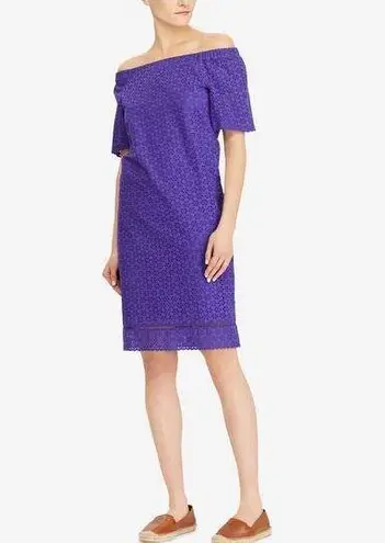 Ralph Lauren Eyelet Lace Knee-length Shift Dress