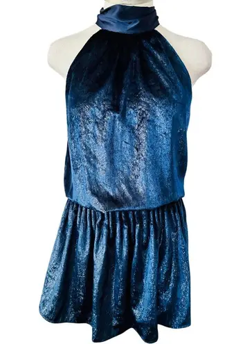 Ramy Brook Lori Metallic Velvet Blouson Mini Dress Size Small