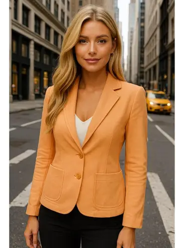 Duck head V Neck Blazer Cotton Peach Orange Jacket Preppy UT College Football 8