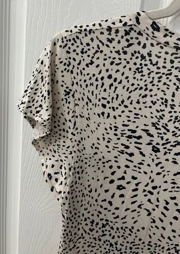 Monrow NWOT Beige And Black Animal Print Size Small Ruffle Short Sleeve Tiered Dress