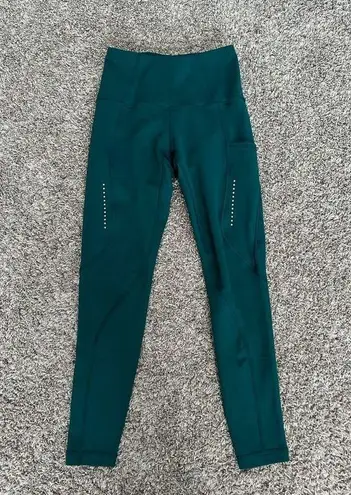 Sweaty Betty  Therma Running Leggings 7/8 High Rise Pockets Dark Green Size XXS