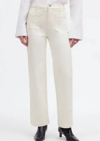 Madewell NWT  The Emmett Wide-Leg Jean: Patch Pocket Edition In White Size 26