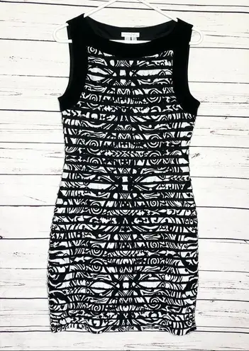 London Times Black & Whites Layered Ruffle Mini Dress Size 8 Medium