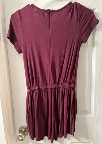 Glitz Maroon V Neck Romper