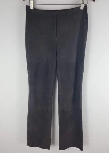 Max Mara Genuine Leather Skinny Leg Pants LIned brown size 4