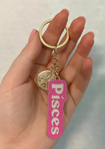 Modern Expressions "Pisces" Pink & Gold 1 Ct Keychain Metal 738537 Gift Zodiac