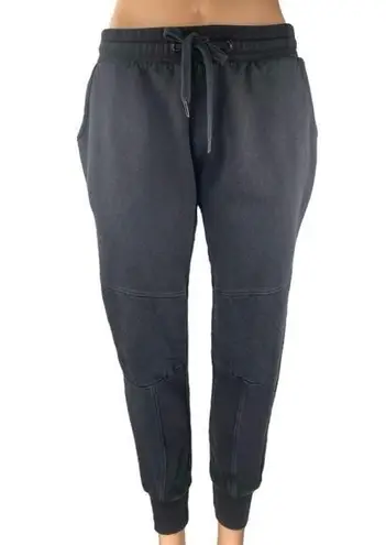 Eleven Paris Black Elastic Waist Drawstring Tapered Leg Trousers Joggers Pants S