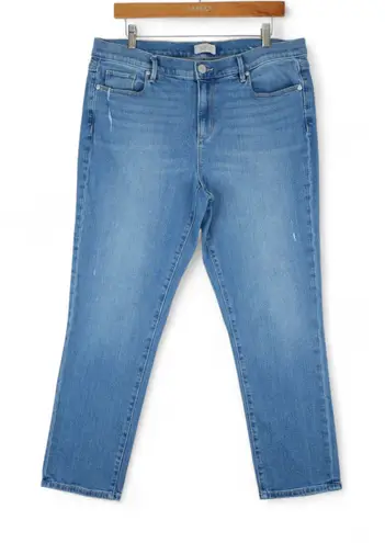 Loft Outlet Jeans Womens 12 Blue Modern Denim Crop Stretch Distressed Preppy