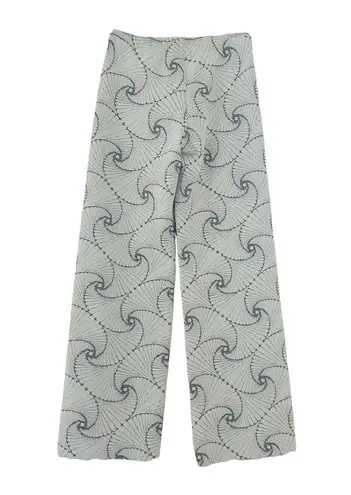NWT Boutique Retro Silver Patterned Pants Sz S White