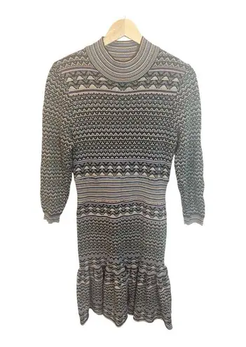 Shoshanna Anthropologie Etta Dress XL Multicolor Fair Isle Stripe Sweater Knit