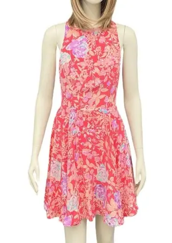 Yumi Kim  Silk Cross-back floral mini dress in Coral size XS NWT