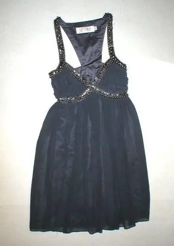 New Womens 6 NWT Lipsy London Dress Dark Gray Steel Beads Iron Queen Short Flowy