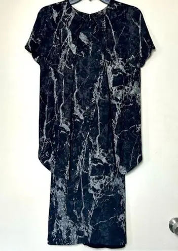 Balenciaga  Black/Gray Marble Cape Two Layer Dress France Size 36