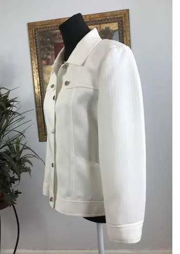 Lancy From 25 Womens Jacket Size SM Button Up Military Style Clueless Preppy White