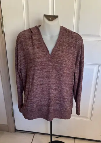 Matilda Jane Small Good Hart V neck burgundy Pebble Creek Marled Tunic hoodie