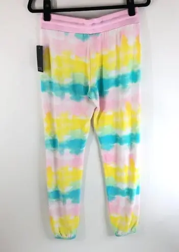Free Press Sleepwear Womens Jogger Pants Soft Knit Tie Dye Pink Yellow Blue XS
