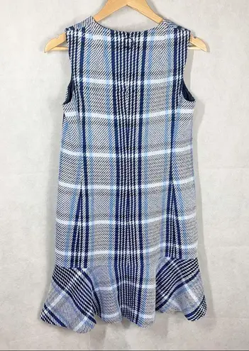 Akris Punto Plaid Tweed Flounce Hem shift dress